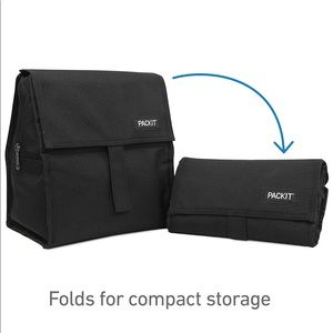 PackIt Freezable Lunch Bag with Zip Closure, Black